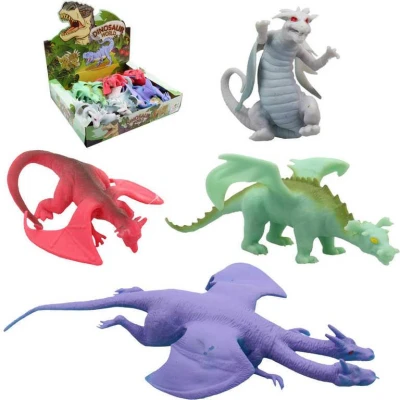 Drak strečový antistresový 21cm 4 druhy plast Drak strečový antistresový 21cm 4 druhy plast