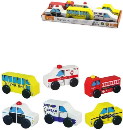 DŘEVO Autíčko baby 10cm set 6ks doplněk k vláčkodráze (dřevěná hračka) DŘEVO Autíčko baby 10cm set 6ks doplněk k vláčkodráze (dřevěná hračka)
