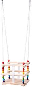 DREVO Baby hojdačka závesná so zábranou natur dúhová pre najmenších
