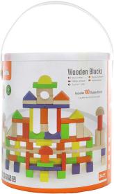 DŘEVO Baby stavebnice 100 kostek v kyblíku (dřevěná hračka)