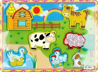 DŘEVO Baby vkládačka zvířátka farma (dřevěná hračka) DŘEVO Baby vkládačka zvířátka farma (dřevěná hračka)