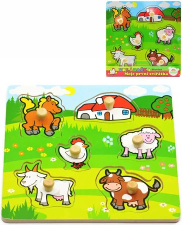 DŘEVO Baby vkládačka zvířátka puzzle s úchyty (dřevěná hračka) DŘEVO Baby vkládačka zvířátka puzzle s úchyty (dřevěná hračka)