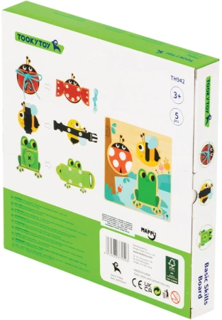 DŘEVO Deska edukační motorická s aktivitami zvířátka (dřevěná hračka)
