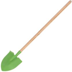 DŘEVO Dětské nářadí pracovní s násadou 80cm kovový rýč špičatý zelený