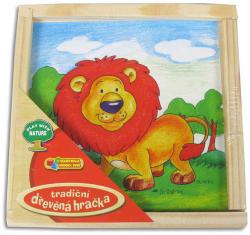 DŘEVO Kostky obrázkové 9ks zvířátka kubus (dřevěná hračka)