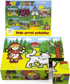 DŘEVO Kostky obrázkové Moje první pohádky set 12ks (dřevěná hračka) DŘEVO Kostky obrázkové Moje první pohádky set 12ks (dřevěná hračka)