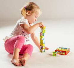 DŘEVO Kubus baby moje první zvířátka obrázkové kostky set 9ks