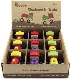 DŘEVO Mašinka barevná na klíček 7cm 3 barvy (dřevěná hračka)