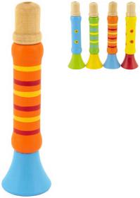 DŘEVO Píšťalka barevná trumpetka 12cm 4 barvy (dřevěná hračka) DŘEVO Píšťalka barevná trumpetka 12cm 4 barvy (dřevěná hračka)