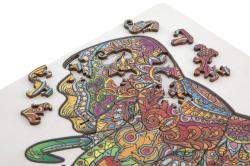 DŘEVO Puzzle obrysové na desce Slon 132 dílků set skládačka se stojánkem