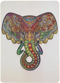 DŘEVO Puzzle obrysové na desce Slon 132 dílků set skládačka se stojánkem