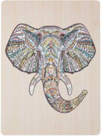 DŘEVO Puzzle obrysové na desce Slon 137 dílků set skládačka se stojánkem