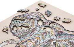 DŘEVO Puzzle obrysové na desce Slon 137 dílků set skládačka se stojánkem