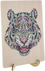 DŘEVO Puzzle obrysové na desce Tygr 135 dílků set skládačka se stojánkem