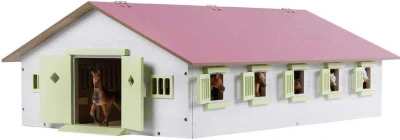 DŘEVO Stáj pro koně 62x43x22cm růžová 1:32 (dřevěná hračka) DŘEVO Stáj pro koně 62x43x22cm růžová 1:32 (dřevěná hračka)