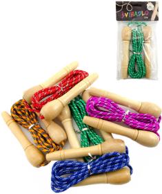 DŘEVO Švihadlo 270cm nastavitelné různé barvy (dřevěná hračka)