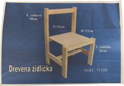 DŘEVO Židlička k tabuli FILIP dřevěná STOLIČKA dětská