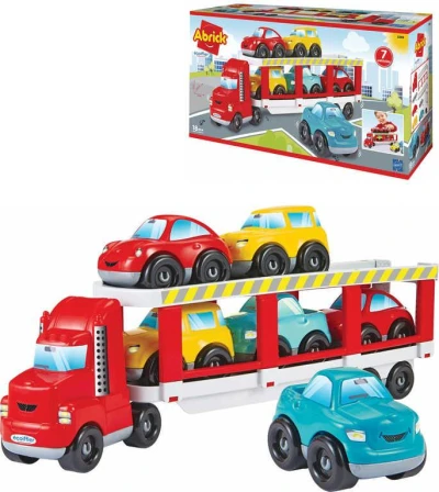 Ecoiffier Abrick Baby herní set auto transportér + 6 autíček plast Ecoiffier Abrick Baby herní set auto transportér + 6 autíček plast