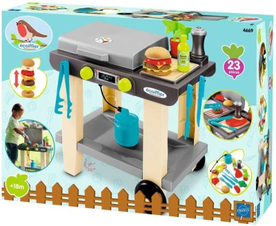 Ecoiffier Baby gril zahradní plynový se stolečkem set s doplňky plast