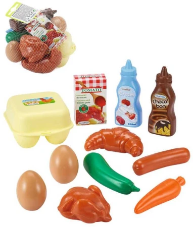 Ecoiffier Baby snídaně v síťce makety potravin set 11ks plast Ecoiffier Baby snídaně v síťce makety potravin set 11ks plast