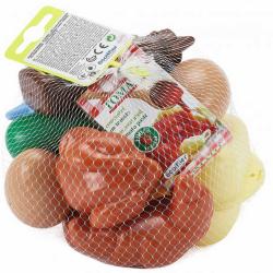 Ecoiffier Baby snídaně v síťce makety potravin set 11ks plast