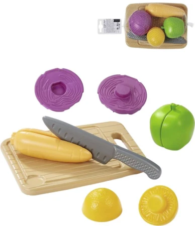 Ecoiffier Krájecí sada kuchyňská zelenina set s nožíkem a prkýnkem plast Ecoiffier Krájecí sada kuchyňská zelenina set s nožíkem a prkýnkem plast