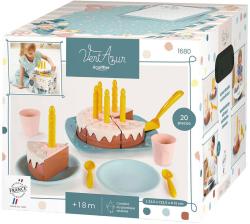Ecoiffier Narozeninový dort baby set dětské nádobí + makety potravin plast