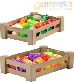 Ecoiffier Přepravka set bedýnka s ovocem / zeleninou baby 2 druhy plast Ecoiffier Přepravka set bedýnka s ovocem / zeleninou baby 2 druhy plast