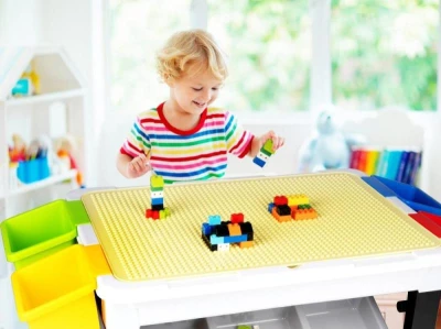 Eddy Toys Dětský stůl na stavění včetně kostek sada 300 ks