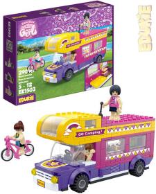 EDUKIE Auto karavan set 290 dílků + 3 figurky (stavebnice)