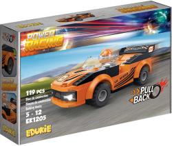 EDUKIE Auto oranžové závodní set 119 dílků + figurka (stavebnice)