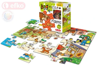 Efko Baby Puzzle BIG Farma velké dílky skládačka set 24 dílků 68x47cm v krabici Efko Baby Puzzle BIG Farma velké dílky skládačka set 24 dílků 68x47cm v krabici