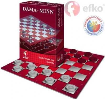 Efko Hra DÁMA a MLÝN na cesty (spoločenská hra) Efko Hra DÁMA a MLÝN na cesty (spoločenská hra)