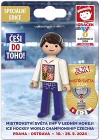 Efko IGRÁČEK Fanoušek Mistrovství světa v hokeji 2024 figurka bílý dres
