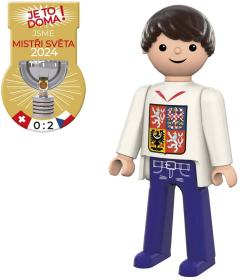 Efko IGRÁČEK Fanoušek Mistrovství světa v hokeji 2024 figurka bílý dres