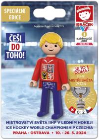 Efko IGRÁČEK Fanoušek Mistrovství světa v hokeji 2024 figurka červený dres