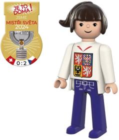 Efko IGRÁČEK Fanynka Mistrovství světa v hokeji 2024 figurka bílý dres