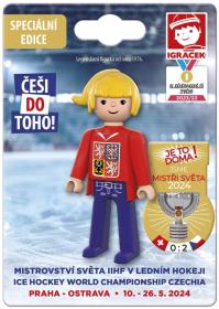 Efko IGRÁČEK Fanynka Mistrovství světa v hokeji 2024 figurka červený dres