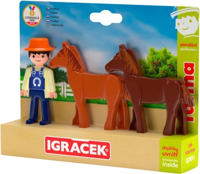 Efko IGRÁČEK TRIO Farma set figúrka kĺbová + 2 kone Efko IGRÁČEK TRIO Farma set figúrka kĺbová + 2 kone