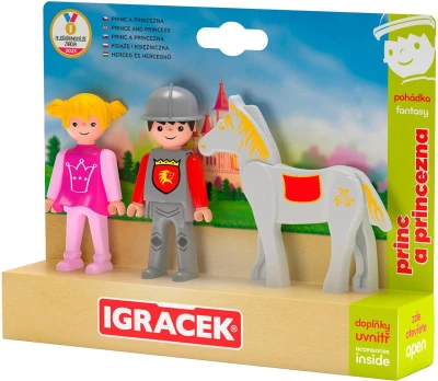 Efko IGRÁČEK TRIO Princ a princezna set 2 figurky kloubové s koněm Efko IGRÁČEK TRIO Princ a princezna set 2 figurky kloubové s koněm