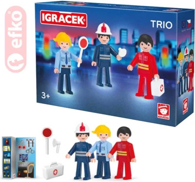 Efko IGRÁČEK TRIO Zachraňujeme set 3 figurky s doplňky v krabičce (stavebnice) Efko IGRÁČEK TRIO Zachraňujeme set 3 figurky s doplňky v krabičce (stavebnice)