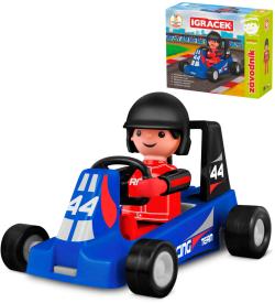 Efko IGRÁČEK Závodník povolání set figurka kloubová + modrá motokára
