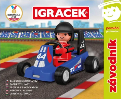 Efko IGRÁČEK Závodník povolání set figurka kloubová + modrá motokára