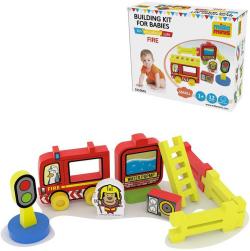 Efko MILLAMINIS Požární stanice malá baby soft stavebnice pěnová 12 dílků