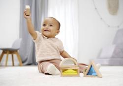 Eichhorn DŘEVO Montessori baby smyslové bloky set 5 tvarů