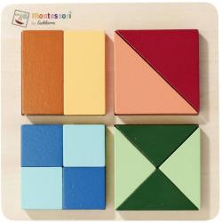 Eichhorn DŘEVO Montessori čtverce puzzle baby vkládačka na desce Eichhorn DŘEVO Montessori čtverce puzzle baby vkládačka na desce