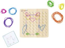 Eichhorn DŘEVO Montessori geometrická deska herní set s gumičkami