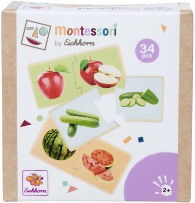 Eichhorn DŘEVO Montessori puzzle baby ovoce a zelenina dvojice Eichhorn DŘEVO Montessori puzzle baby ovoce a zelenina dvojice