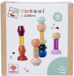 Eichhorn DŘEVO Montessori stohovací bloky stavebnice 16 dílků Eichhorn DŘEVO Montessori stohovací bloky stavebnice 16 dílků