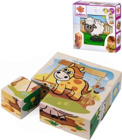 Eichhorn DŘEVO Obrázkové kostky kubus zvířátka farma set 9ks Eichhorn DŘEVO Obrázkové kostky kubus zvířátka farma set 9ks
